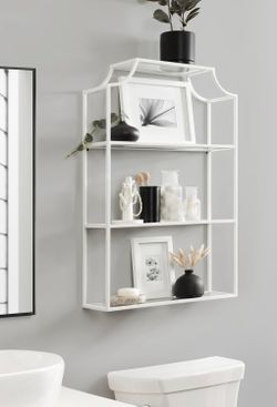 Kate and Laurel Ciel Three-Tiered Wall Shelf; 21 x 30; White 1353S T6-4
