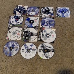 13 Playstation 1 Video Games. Madden, March Madness Nba Live Triple Play Baseball NHL 99 FIFA 99 Knockout Kings