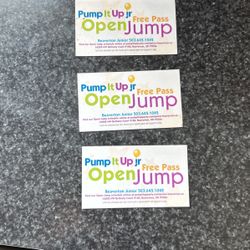 (3) Pump It Up Jr. Open Jump Passes