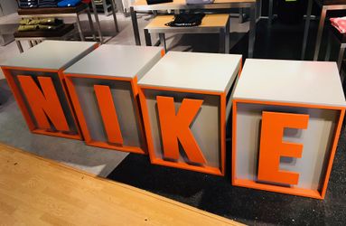 Nike vintage custom display tables hand made