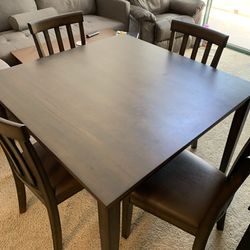 Wooden Dining Table + 4 Chairs