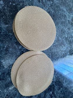 Set of 8 Round Woven Jute Placemats