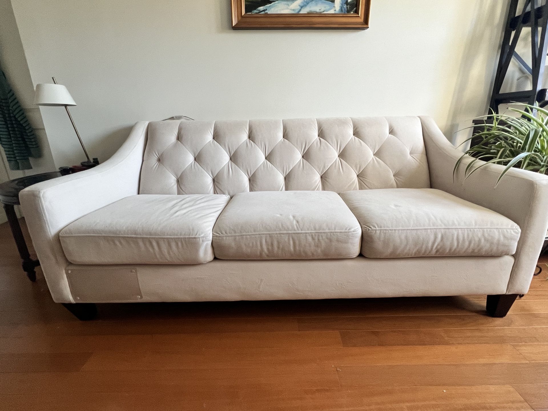 Maxhome loveseat sofa microfiber Ivory color- Made In USA