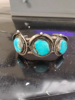 Native American Navajo Sterling Silver Bracelet Old Pawn