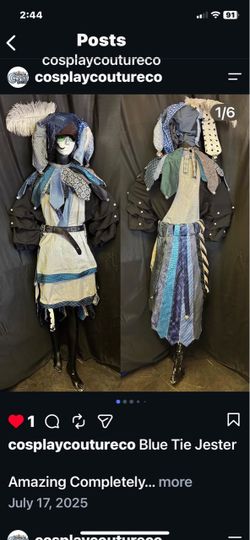 Blue Tie Jester Costume