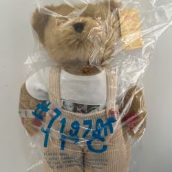 Brand New RUFUS THE BEAR W/ Diabetes RUSS BERRIE 12” Plush JDRF Patches Corduroy Overalls Bracelet