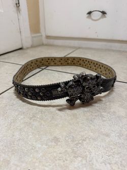 Authentic BB Simon Black Crystal Skull Belt – Men’s Size 33