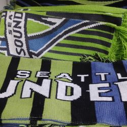 150-200)Seattle Sounders Scarves lot... Some Autographed... Read description Please