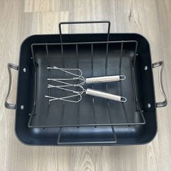 Calphalon Hard-Anodized Nonstick 16” Roasting Pan with Rack