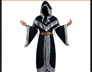 Hooded Sorcerer Wizard Robe Costume