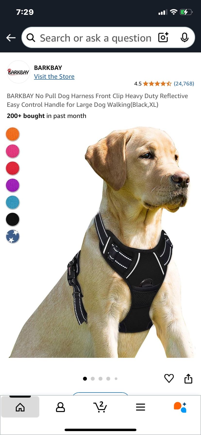 Brand New Xl Light Up Black Dog Harness And Leash