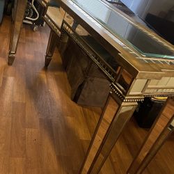 Big  mirrors Sofa Table   66”L 21”D 36 H