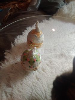 Porcelain Bunny Egg Container 3 Piece