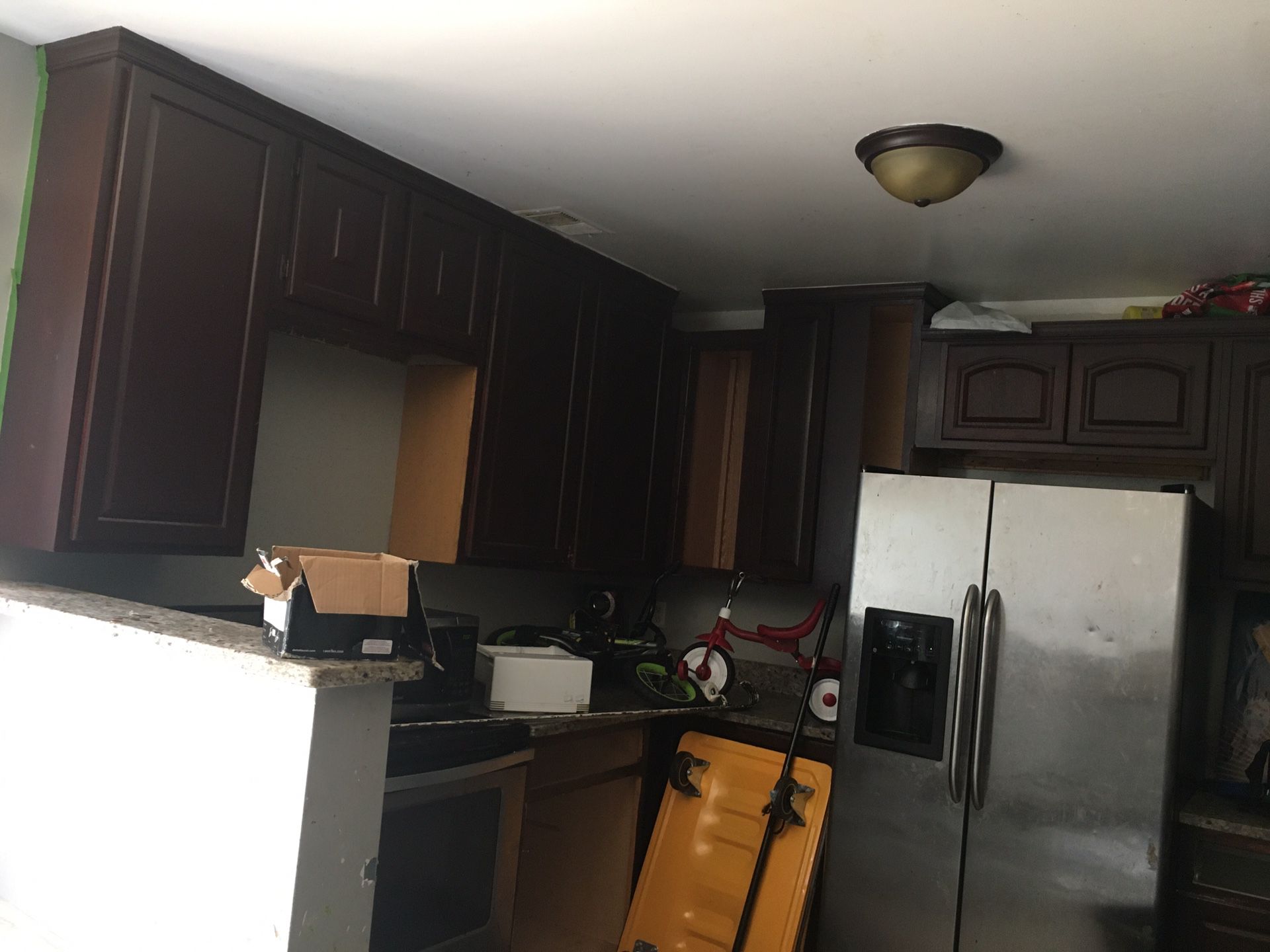 Above kitchen cabinets
