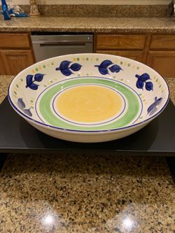 VINTAGE 9OS GIBSON BRIDGEHAMPTON 13" PASTA BOWL - TOURNESOL STYLE - MINT