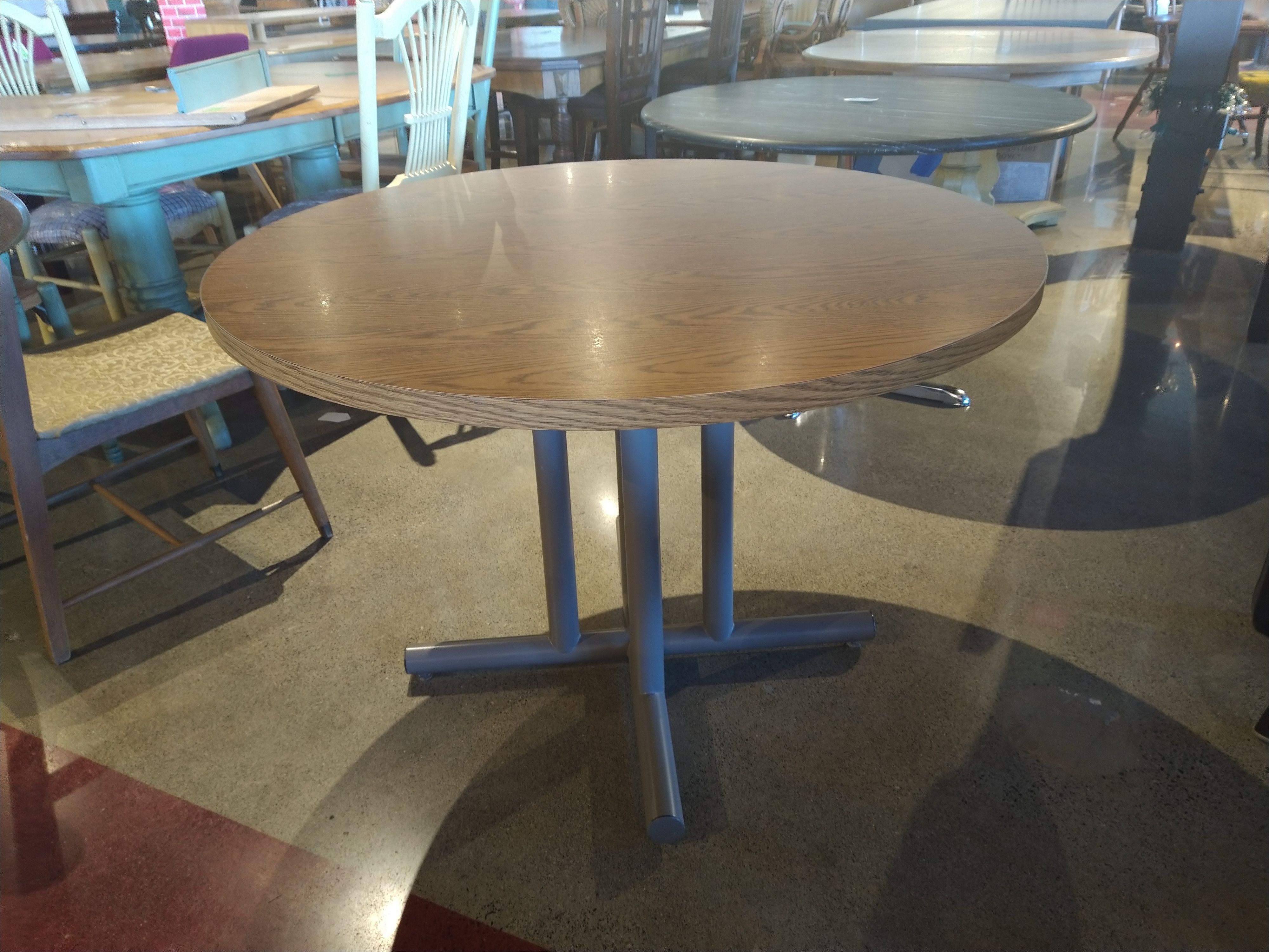 Round Thick Wooden Table