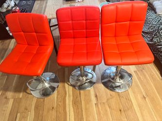 Red Adjustable Bar Stools - $30 Each or $120 for All 4