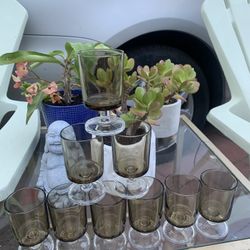 Vintage 9 Piece Glass Cup Set  (small)