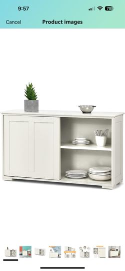 All new 42” cream kitchen storage cabinet side board buffet