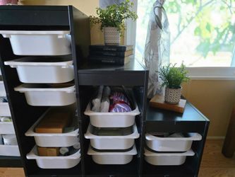 IKEA Trofast with 12 white bins