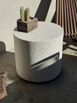 CB2 Outdoor stone Table & Wood Chairs 