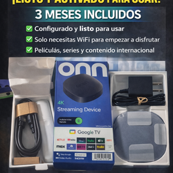 ONN 4K Google TV completamente nuevo y listo para usar.