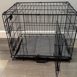 Heavy Duty Premium Folding Metal Dog Crate w/ Tray & Bed – Excellent Condition