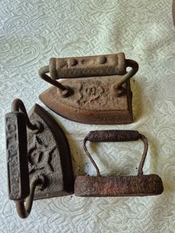 Sad Irons / 19th century hand forged iron