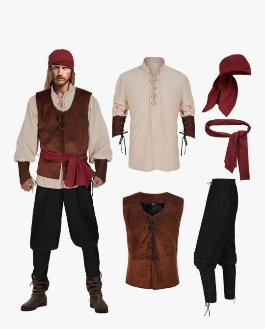 Men's Pirate Costume. Size M.