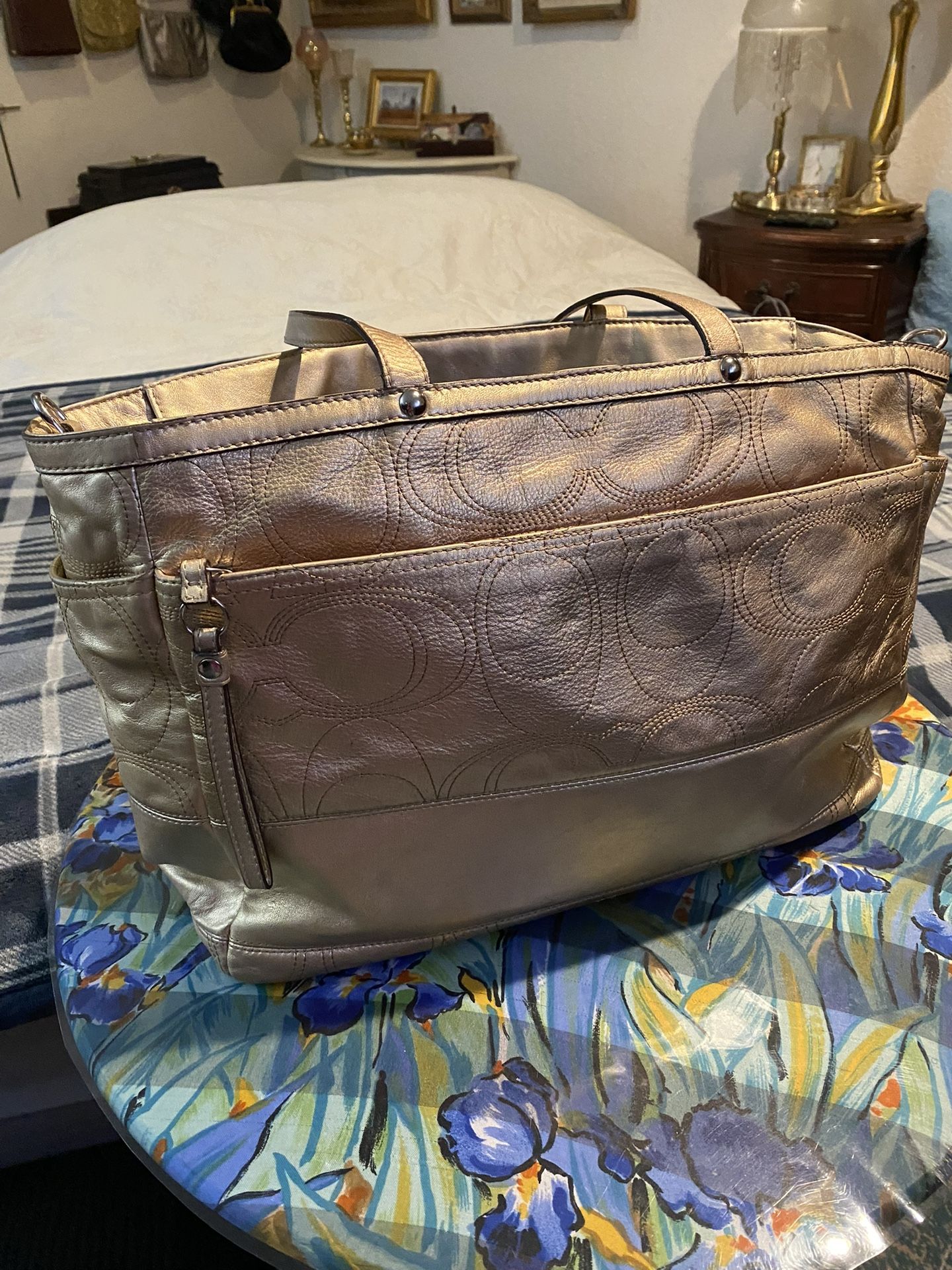 Coach Signature Metallic Gold Purse