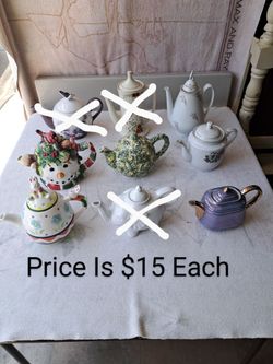 Collectable Ceramic Teapots In Excellent New Condition Unused (Price Is $15 Each)