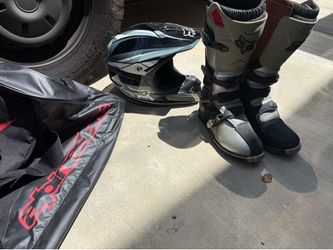 Motorcycle helmet and boots
