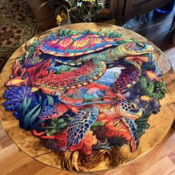 Tortoise Wood Puzzle Table