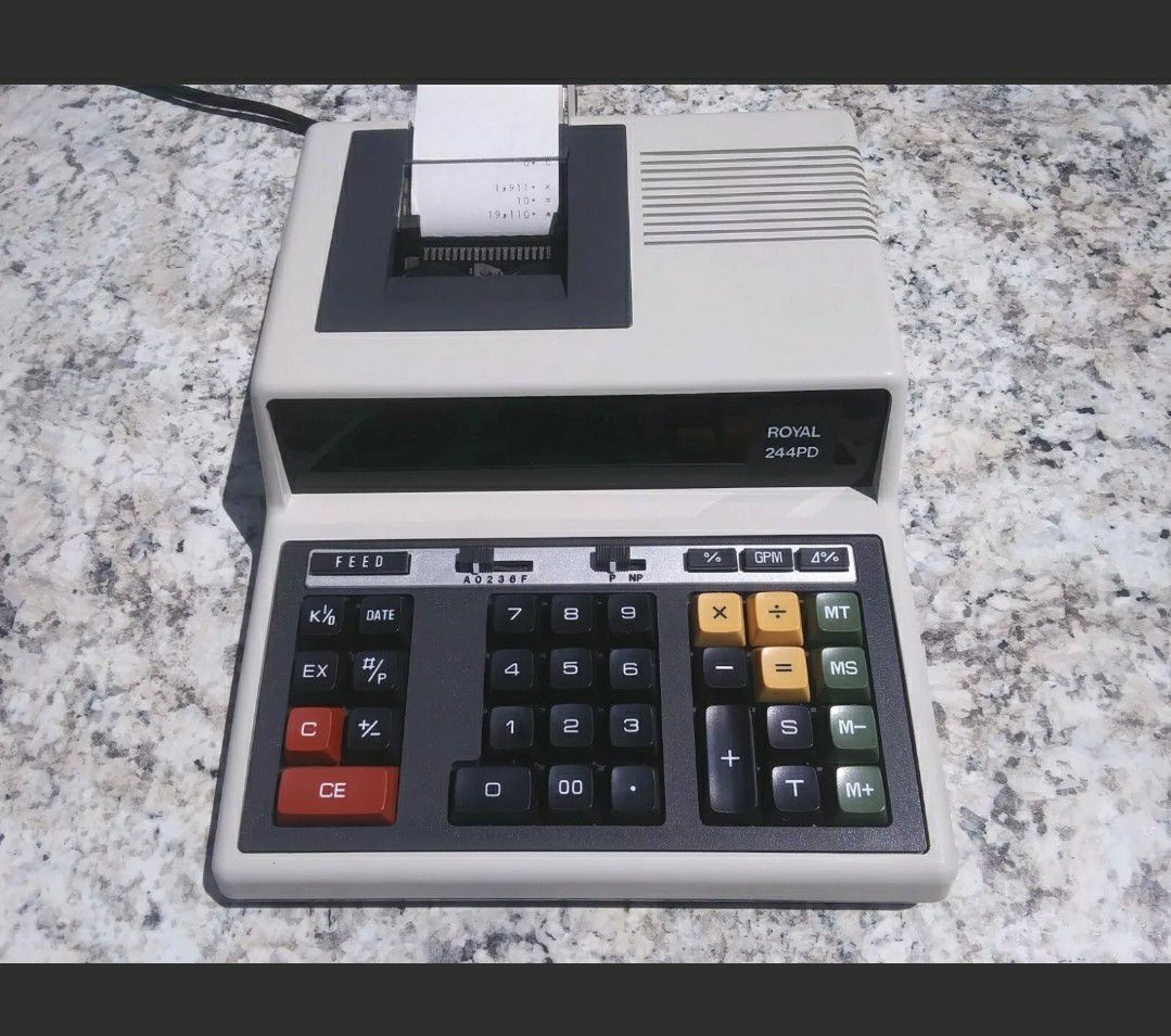 Royal 244PD Printing Calculator (Ticket Paper Included) *Tested & Working* Free Same-Day Shipping!!!.