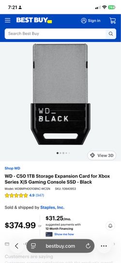 WD Black 1TB Xbox Expansion Card
