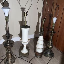 vintage MCM porcelain or brass table lamps