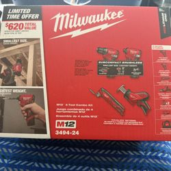 M2 Milwaukee Ford Tool Combo Kit Brand New In Box Contractor Bag Charger Two Batteries