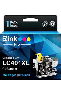 NEW LC401xl Black ink cartridge for Brother MFC printer