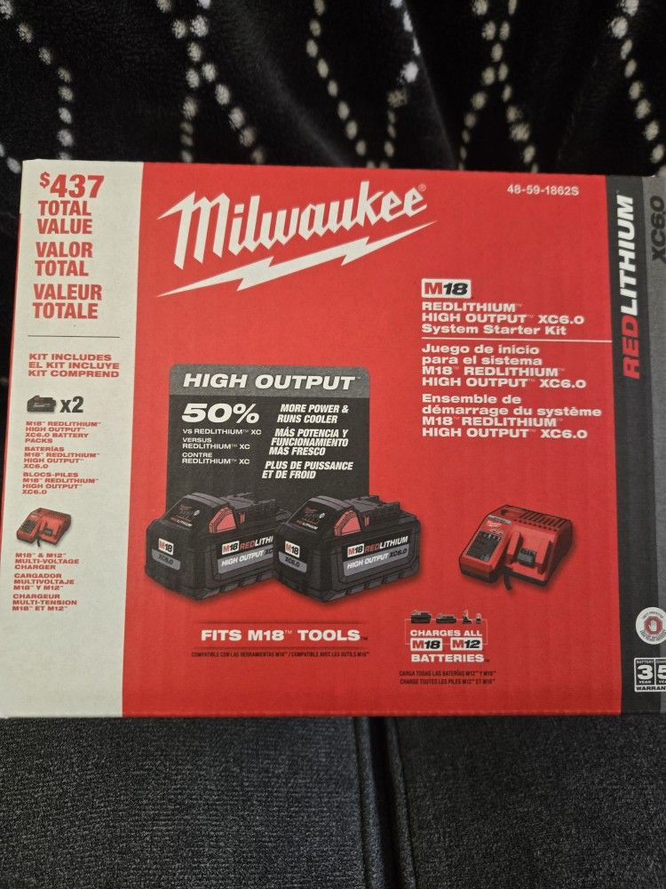 Milwaukee 6amp H.O. M18 Battery Kit W/Charger