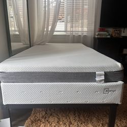 Twin Mattress, Box Spring And Bed Frame 