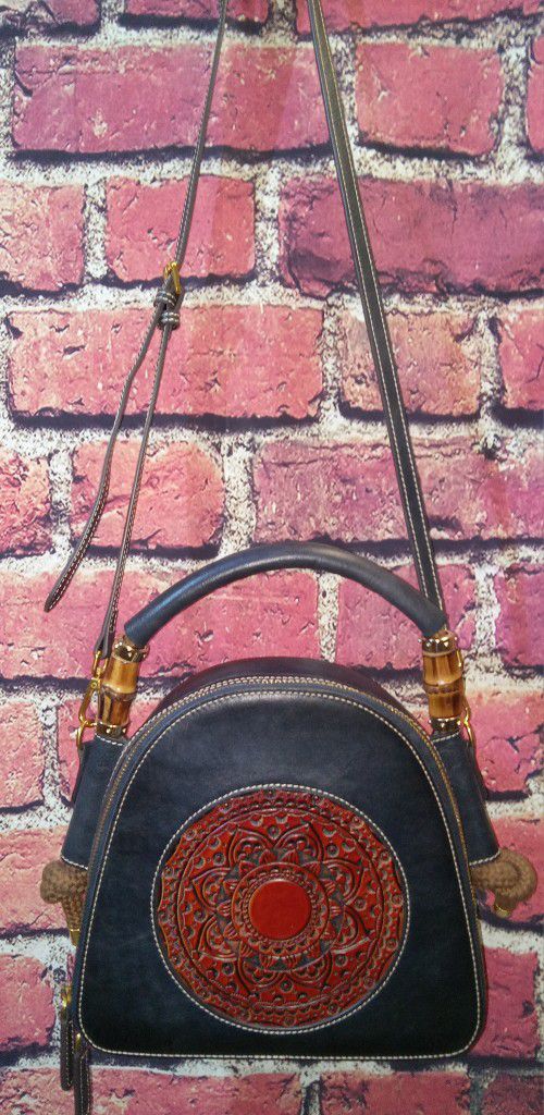 Women Handmade Embossed Handbag GENUINE LEATHER Ladies Luxury Fashion Small Bag
