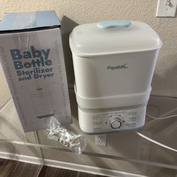 Papablic Baby Bottle Sterilizer and Dryer, Esterilizador De Biberones, Electric Steam Sterilizer for Baby Bottles, Pacifiers, and Pump Parts, Large Ca