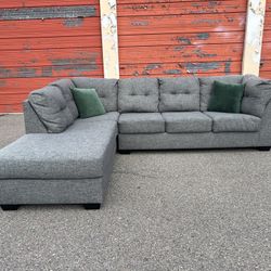 Ashley's Gray Sectional Sofa Couch Left Facing Chaise
