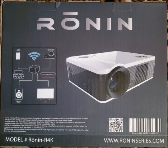 RONIN PROJECTOR MODEL # Ronin-R4K. BRAND NEW NEVER USED STILL IN ORIGINAL PACKAGING