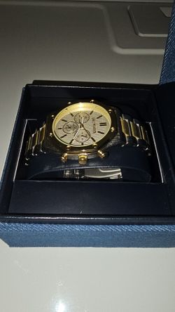True religion men's watch silver and gold
