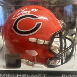 Colston Loveland Signed Chicago Bears Riddell Speed Mini Helmet Beckett