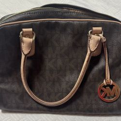 Michael Kors Brown Monogram Satchel Handbag