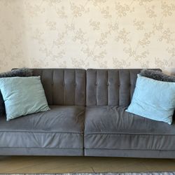 Gray Velvet couch 