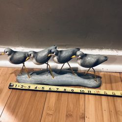 4 Pover Shore Birds Statue Figurine