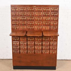 Antique Card Catalog Cabinet 